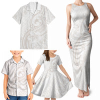 Hawaii Plumeria Lokelani Pikake Lei Family Matching Tank Maxi Dress and Hawaiian Shirt Sandy Beige Polynesian Tattoo LT9 - Polynesian Pride