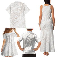 Hawaii Plumeria Lokelani Pikake Lei Family Matching Tank Maxi Dress and Hawaiian Shirt Sandy Beige Polynesian Tattoo LT9 Mom's Dress Beige - Polynesian Pride