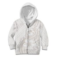 Hawaii Plumeria Lokelani Pikake Lei Kid Hoodie Sandy Beige Polynesian Tattoo LT9 Zip Hoodie Beige - Polynesian Pride