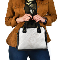 Hawaii Plumeria Lokelani Pikake Lei Shoulder Handbag Sandy Beige Polynesian Tattoo
