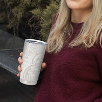 Hawaii Plumeria Lokelani Pikake Lei Tumbler Cup Sandy Beige Polynesian Tattoo LT9 - Polynesian Pride