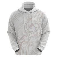 Hawaii Plumeria Lokelani Pikake Lei Zip Hoodie Sandy Beige Polynesian Tattoo LT9 - Polynesian Pride