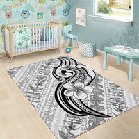Hawaii Plumeria Lokelani Pikake Lei Area Rug Ele'ele Polynesian Tattoo