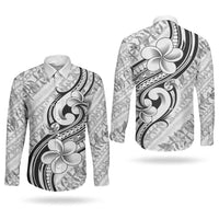 Hawaii Plumeria Lokelani Pikake Lei Couples Matching Tank Maxi Dress and Long Sleeve Button Shirt Ele'ele Polynesian Tattoo LT9 - Polynesian Pride
