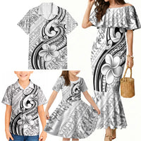 Hawaii Plumeria Lokelani Pikake Lei Family Matching Mermaid Dress and Hawaiian Shirt Ele'ele Polynesian Tattoo LT9 - Polynesian Pride