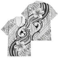 Hawaii Plumeria Lokelani Pikake Lei Family Matching Mermaid Dress and Hawaiian Shirt Ele'ele Polynesian Tattoo LT9 Dad's Shirt - Short Sleeve Black - Polynesian Pride