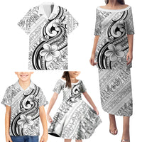 Hawaii Plumeria Lokelani Pikake Lei Family Matching Puletasi and Hawaiian Shirt Ele'ele Polynesian Tattoo LT9 - Polynesian Pride