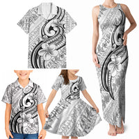 Hawaii Plumeria Lokelani Pikake Lei Family Matching Tank Maxi Dress and Hawaiian Shirt Ele'ele Polynesian Tattoo LT9 - Polynesian Pride
