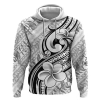 Hawaii Plumeria Lokelani Pikake Lei Hoodie Ele'ele Polynesian Tattoo LT9 Pullover Hoodie Black - Polynesian Pride