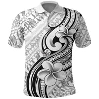 Hawaii Plumeria Lokelani Pikake Lei Polo Shirt Ele'ele Polynesian Tattoo LT9 Black - Polynesian Pride