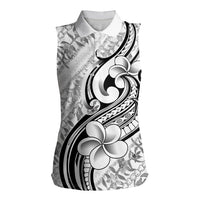 Hawaii Plumeria Lokelani Pikake Lei Women Sleeveless Polo Shirt Ele'ele Polynesian Tattoo