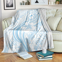 Hawaii Plumeria Lokelani Pikake Lei Blanket Uliuli Polynesian Tattoo LT9 Blue - Polynesian Pride
