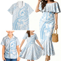 Hawaii Plumeria Lokelani Pikake Lei Family Matching Mermaid Dress and Hawaiian Shirt Uliuli Polynesian Tattoo LT9 - Polynesian Pride