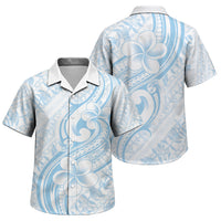 Hawaii Plumeria Lokelani Pikake Lei Family Matching Mermaid Dress and Hawaiian Shirt Uliuli Polynesian Tattoo LT9 Son's Shirt Blue - Polynesian Pride