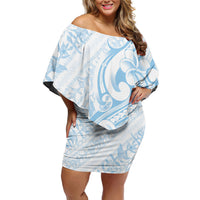 Hawaii Plumeria Lokelani Pikake Lei Family Matching Off Shoulder Short Dress and Hawaiian Shirt Uliuli Polynesian Tattoo