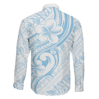 Hawaii Plumeria Lokelani Pikake Lei Family Matching Puletasi and Hawaiian Shirt Uliuli Polynesian Tattoo LT9 Son's Shirt Blue - Polynesian Pride