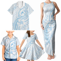 Hawaii Plumeria Lokelani Pikake Lei Family Matching Tank Maxi Dress and Hawaiian Shirt Uliuli Polynesian Tattoo LT9 - Polynesian Pride