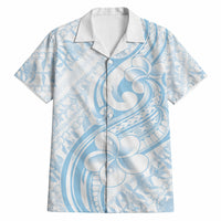 Hawaii Plumeria Lokelani Pikake Lei Hawaiian Shirt Uliuli Polynesian Tattoo LT9 Blue - Polynesian Pride