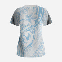 Hawaii Plumeria Lokelani Pikake Lei Scrub Top Uliuli Polynesian Tattoo LT9 - Polynesian Pride
