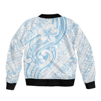 Hawaii Plumeria Lokelani Pikake Lei Sleeve Zip Bomber Jacket Uliuli Polynesian Tattoo LT9 - Polynesian Pride