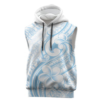 Hawaii Plumeria Lokelani Pikake Lei Sleeveless Hoodie Uliuli Polynesian Tattoo LT9 Blue - Polynesian Pride