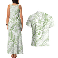 Hawaii Plumeria Lokelani Pikake Lei Couples Matching Tank Maxi Dress and Hawaiian Shirt Oma'oma'o Polynesian Tattoo LT9 - Polynesian Pride