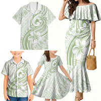 Hawaii Plumeria Lokelani Pikake Lei Family Matching Mermaid Dress and Hawaiian Shirt Oma'oma'o Polynesian Tattoo LT9 - Polynesian Pride