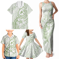 Hawaii Plumeria Lokelani Pikake Lei Family Matching Tank Maxi Dress and Hawaiian Shirt Oma'oma'o Polynesian Tattoo LT9 - Polynesian Pride
