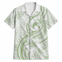 Hawaii Plumeria Lokelani Pikake Lei Hawaiian Shirt Oma'oma'o Polynesian Tattoo LT9 Green - Polynesian Pride