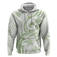 Hawaii Plumeria Lokelani Pikake Lei Hoodie Oma'oma'o Polynesian Tattoo LT9 Pullover Hoodie Green - Polynesian Pride