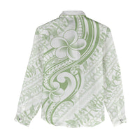 Hawaii Plumeria Lokelani Pikake Lei Women Casual Shirt Oma'oma'o Polynesian Tattoo