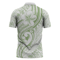 Hawaii Plumeria Lokelani Pikake Lei Zipper Polo Shirt Oma'oma'o Polynesian Tattoo LT9 - Polynesian Pride