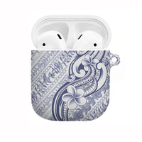 Hawaii Plumeria Lokelani Pikake Lei AirPods Case Navy Blue Polynesian Tattoo