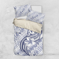 Hawaii Plumeria Lokelani Pikake Lei Bedding Set Navy Blue Polynesian Tattoo LT9 US Twin 172cm x 218cm Navy Blue - Polynesian Pride