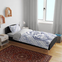 Hawaii Plumeria Lokelani Pikake Lei Bedding Set Navy Blue Polynesian Tattoo LT9 - Polynesian Pride