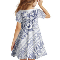 Hawaii Plumeria Lokelani Pikake Lei Family Matching Off The Shoulder Long Sleeve Dress and Hawaiian Shirt Navy Blue Polynesian Tattoo