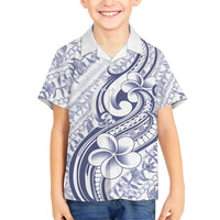 Hawaii Plumeria Lokelani Pikake Lei Family Matching Off Shoulder Maxi Dress and Hawaiian Shirt Navy Blue Polynesian Tattoo