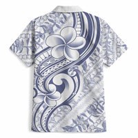 Hawaii Plumeria Lokelani Pikake Lei Hawaiian Shirt Navy Blue Polynesian Tattoo LT9 - Polynesian Pride