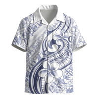 Hawaii Plumeria Lokelani Pikake Lei Kid Hawaiian Shirt Navy Blue Polynesian Tattoo LT9 - Polynesian Pride