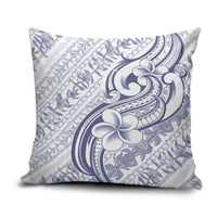 Hawaii Plumeria Lokelani Pikake Lei Pillow Cover Navy Blue Polynesian Tattoo