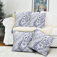 Hawaii Plumeria Lokelani Pikake Lei Pillow Cover Navy Blue Polynesian Tattoo