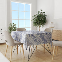 Hawaii Plumeria Lokelani Pikake Lei Tablecloth Navy Blue Polynesian Tattoo LT9 - Polynesian Pride