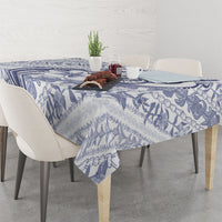 Hawaii Plumeria Lokelani Pikake Lei Tablecloth Navy Blue Polynesian Tattoo LT9 - Polynesian Pride