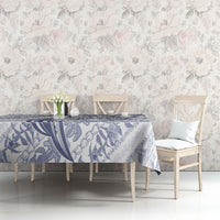 Hawaii Plumeria Lokelani Pikake Lei Tablecloth Navy Blue Polynesian Tattoo LT9 - Polynesian Pride