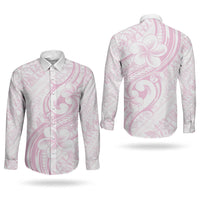 Hawaii Plumeria Lokelani Pikake Lei Couples Matching Long Sleeve Bodycon Dress and Long Sleeve Button Shirt Poni Mama Polynesian Tattoo LT9 - Polynesian Pride