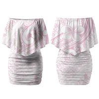 Hawaii Plumeria Lokelani Pikake Lei Couples Matching Off Shoulder Short Dress and Hawaiian Shirt Poni Mama Polynesian Tattoo LT9 - Polynesian Pride
