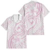 Hawaii Plumeria Lokelani Pikake Lei Family Matching Mermaid Dress and Hawaiian Shirt Poni Mama Polynesian Tattoo LT9 Dad's Shirt - Short Sleeve Pink - Polynesian Pride