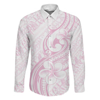 Hawaii Plumeria Lokelani Pikake Lei Family Matching Off The Shoulder Long Sleeve Dress and Hawaiian Shirt Poni Mama Polynesian Tattoo LT9 Daughter's Dress Pink - Polynesian Pride