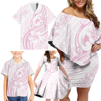 Hawaii Plumeria Lokelani Pikake Lei Family Matching Off Shoulder Short Dress and Hawaiian Shirt Poni Mama Polynesian Tattoo LT9 - Polynesian Pride