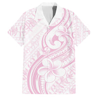 Hawaii Plumeria Lokelani Pikake Lei Family Matching Off Shoulder Short Dress and Hawaiian Shirt Poni Mama Polynesian Tattoo LT9 Dad's Shirt - Short Sleeve Pink - Polynesian Pride